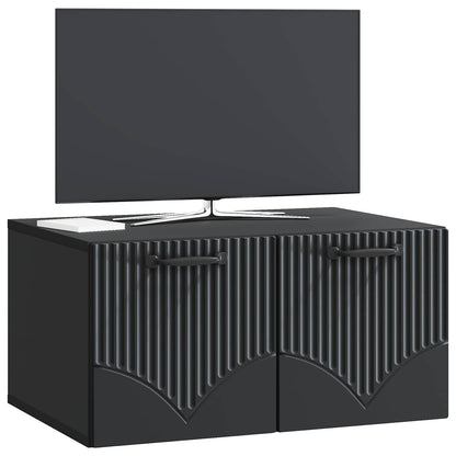 Nástěnná Tv Skříň Černá 59,5 X 41 X 30 Cm Kompozitní Dřevo