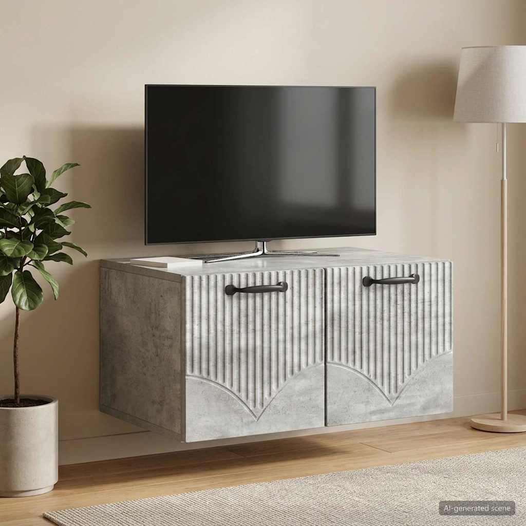 Nástěnná Tv Skříň Nástěnný Betonově Šedá 59,5 X 41 X 30 Cm