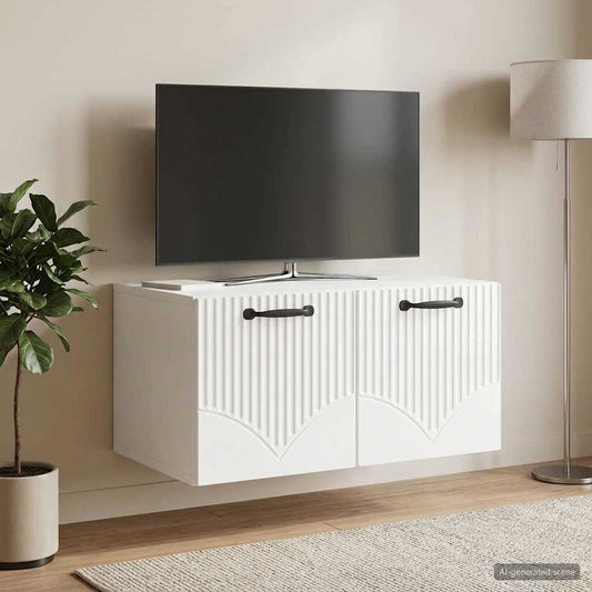 Nástěnná Tv Skříň Bílá S Vysokým Leskem 59,5 X 41 X 30 Cm