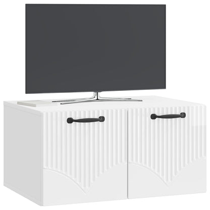 Nástěnná Tv Skříň Bílá S Vysokým Leskem 59,5 X 41 X 30 Cm