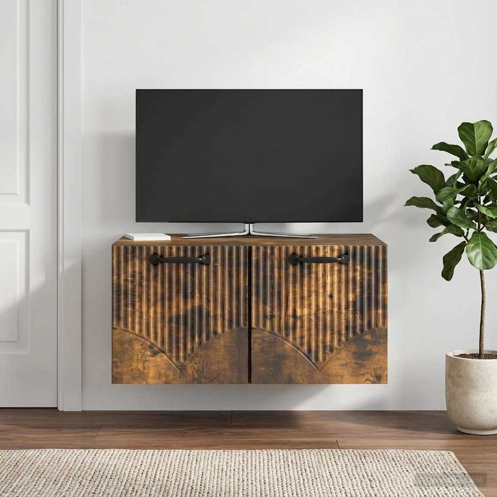 Nástěnná Tv Skříň Nástěnný Kouřový Dub 59,5 X 41 X 30 Cm