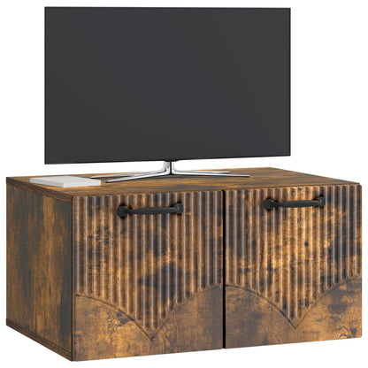 Nástěnná Tv Skříň Nástěnný Kouřový Dub 59,5 X 41 X 30 Cm