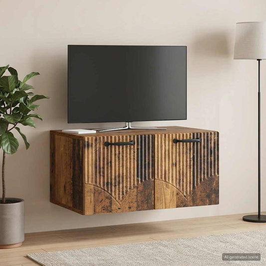 Nástěnná Tv Skříň Staré Dřevo 59,5 X 41 X 30 Cm