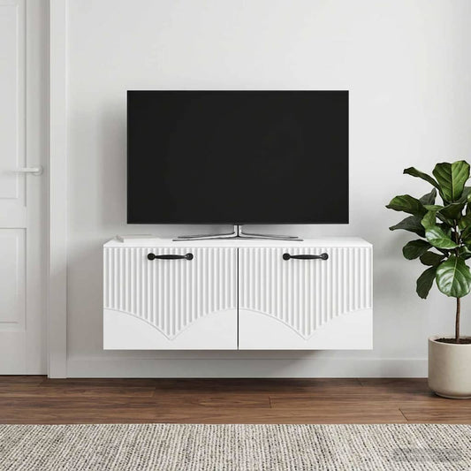 Nástěnná Tv Skříň Bílá 78,5 X 41 X 30 Cm Kompozitní Dřevo