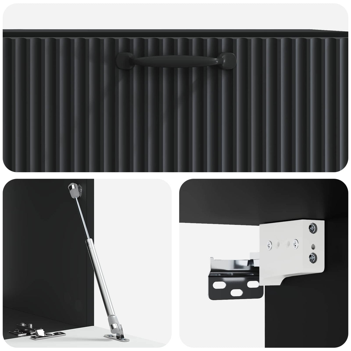 Nástěnná Tv Skříň Černá 78,5 X 41 X 30 Cm Kompozitní Dřevo