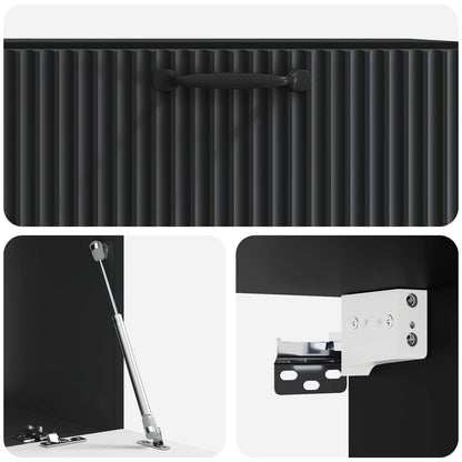 Nástěnná Tv Skříň Černá 78,5 X 41 X 30 Cm Kompozitní Dřevo