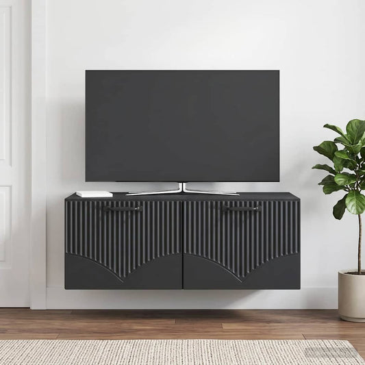 Nástěnná Tv Skříň Černá 78,5 X 41 X 30 Cm Kompozitní Dřevo