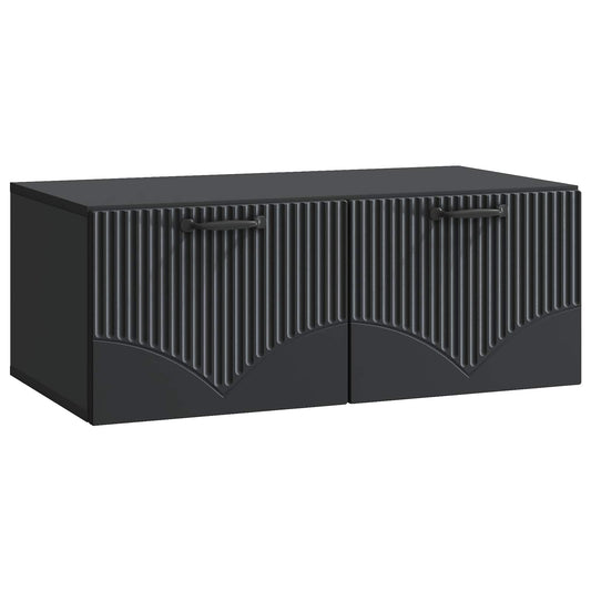 Nástěnná Tv Skříň Černá 78,5 X 41 X 30 Cm Kompozitní Dřevo