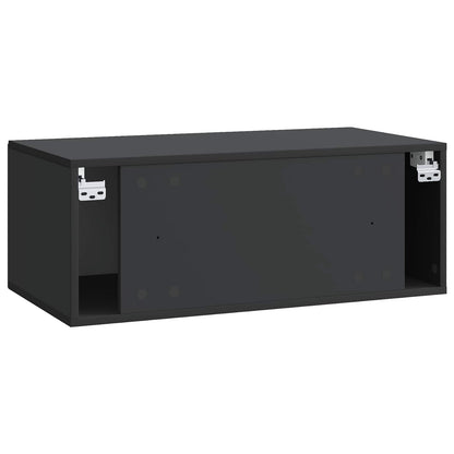 Nástěnná Tv Skříň Černá 78,5 X 41 X 30 Cm Kompozitní Dřevo
