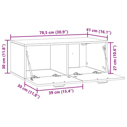 Nástěnná Tv Skříň Černá 78,5 X 41 X 30 Cm Kompozitní Dřevo