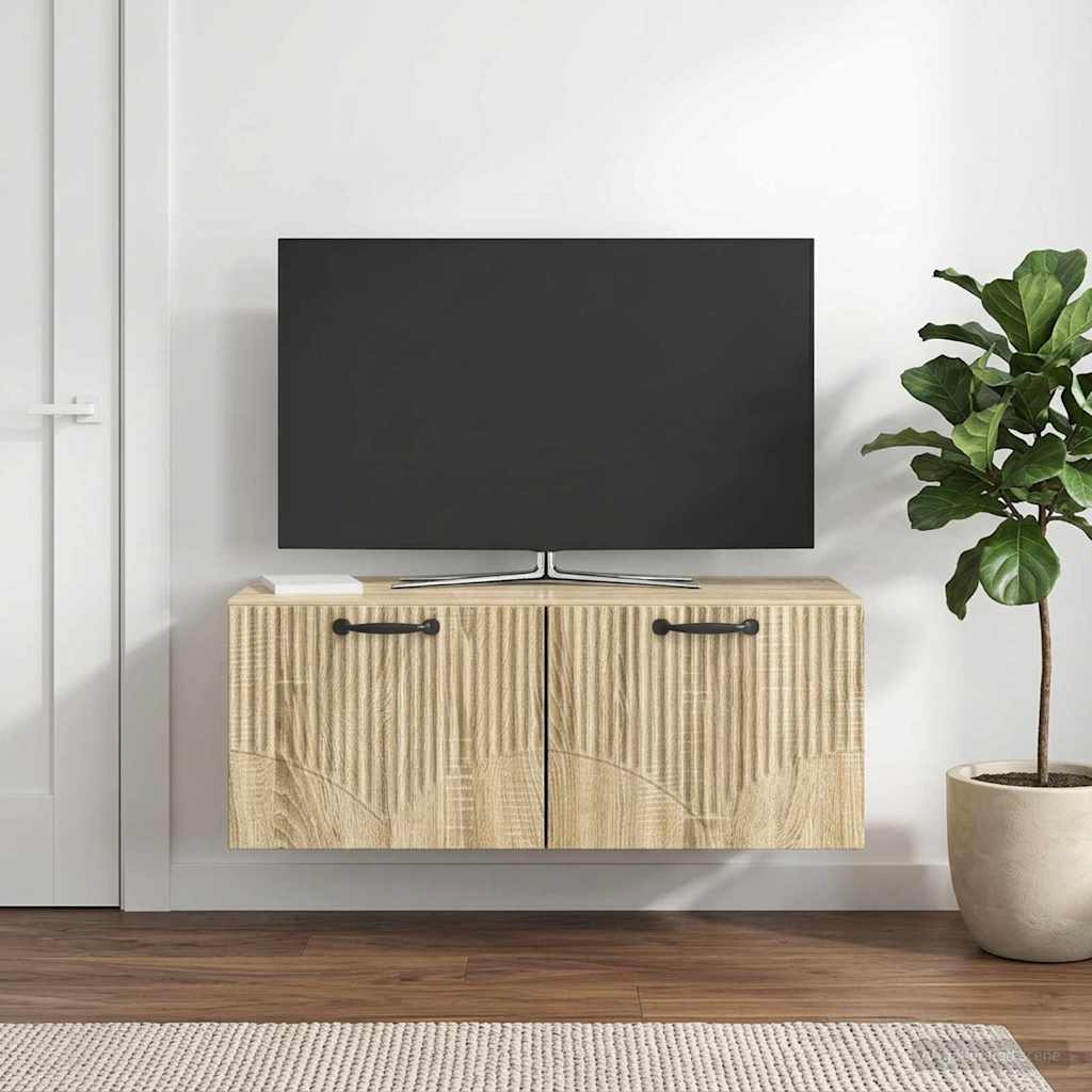 Nástěnná Tv Skříň Dub Sonoma 78,5 X 41 X 30 Cm Kompozitní Dřevo