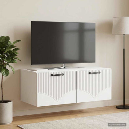 Nástěnná Tv Skříň Bílá S Vysokým Leskem 78,5 X 41 X 30 Cm