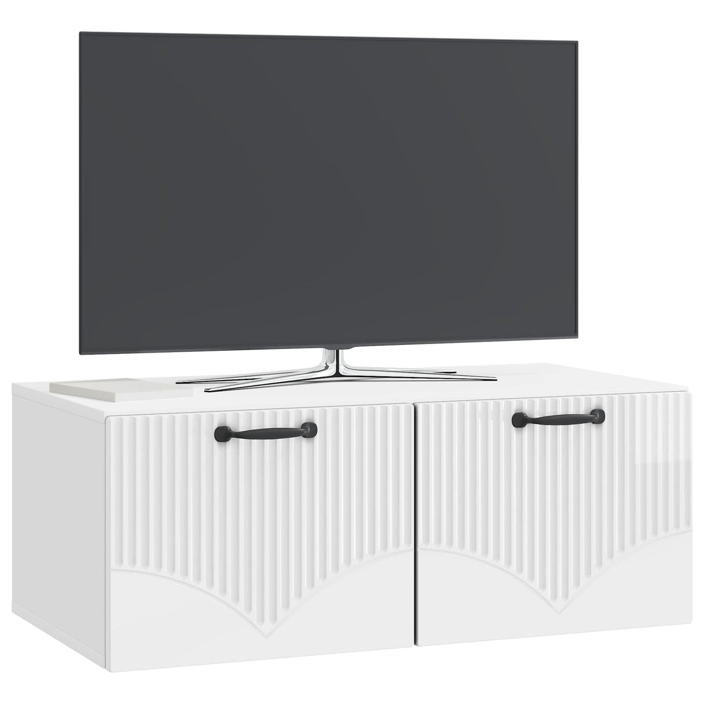 Nástěnná Tv Skříň Bílá S Vysokým Leskem 78,5 X 41 X 30 Cm