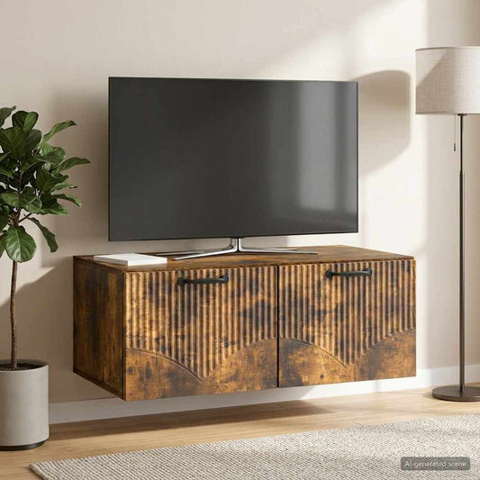 Nástěnná Tv Skříň Nástěnný Kouřový Dub 78,5 X 41 X 30 Cm