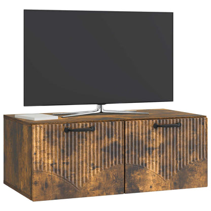 Nástěnná Tv Skříň Nástěnný Kouřový Dub 78,5 X 41 X 30 Cm