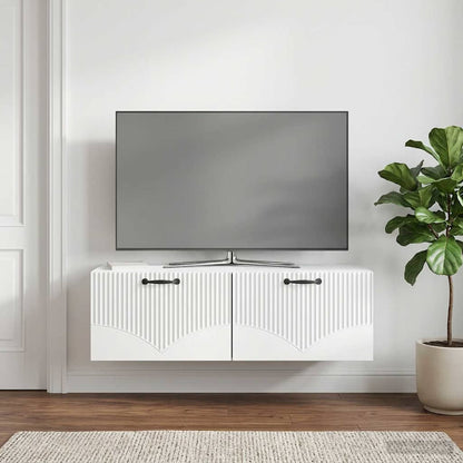 Nástěnná Tv Skříň Bílá 98 X 41 X 30 Cm Kompozitní Dřevo