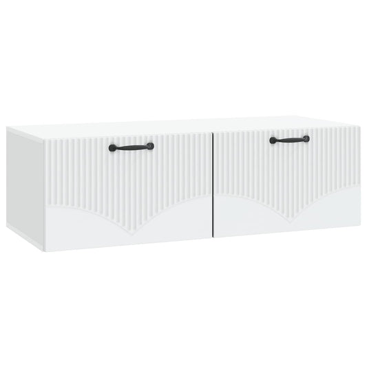 Nástěnná Tv Skříň Bílá 98 X 41 X 30 Cm Kompozitní Dřevo