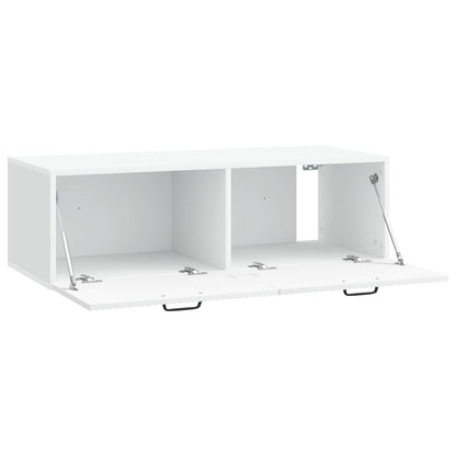 Nástěnná Tv Skříň Bílá 98 X 41 X 30 Cm Kompozitní Dřevo