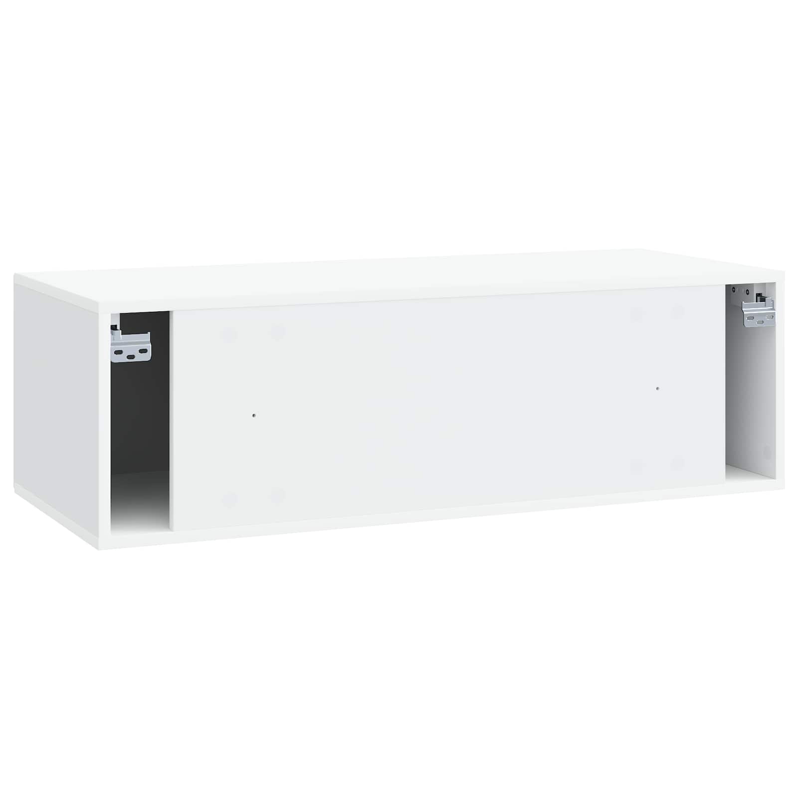 Nástěnná Tv Skříň Bílá 98 X 41 X 30 Cm Kompozitní Dřevo