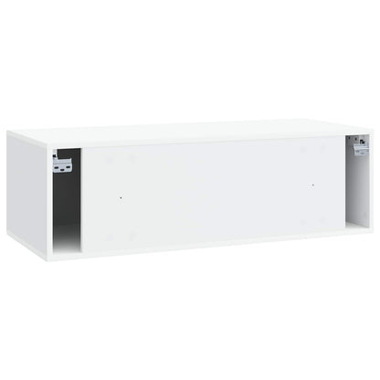 Nástěnná Tv Skříň Bílá 98 X 41 X 30 Cm Kompozitní Dřevo