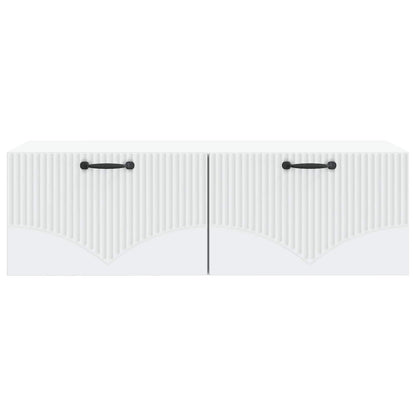 Nástěnná Tv Skříň Bílá 98 X 41 X 30 Cm Kompozitní Dřevo