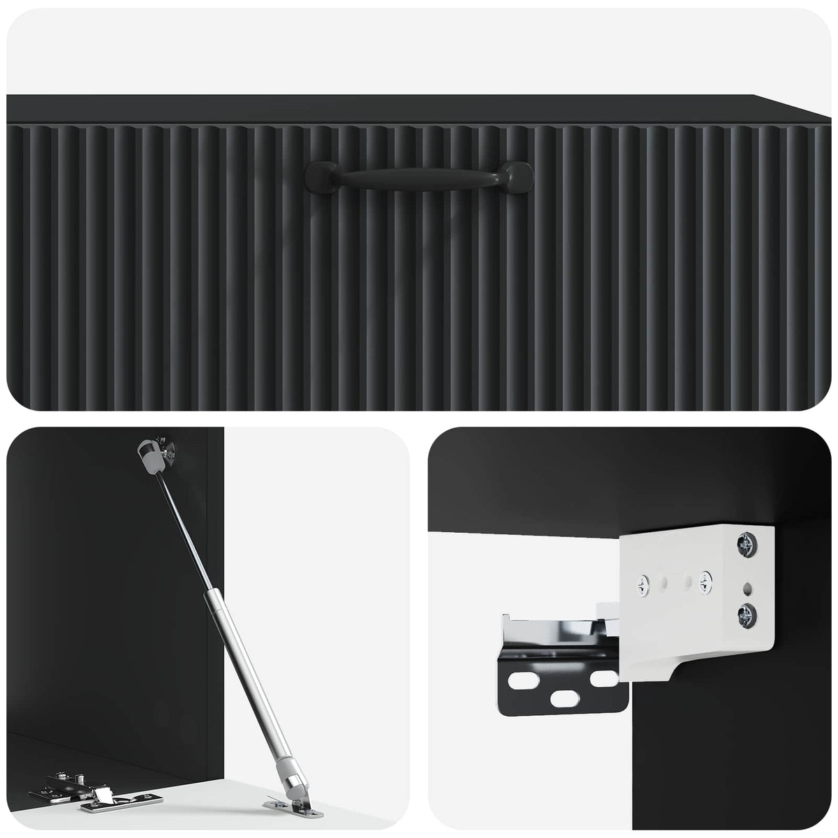 Nástěnná Tv Skříň Černá 98 X 41 X 30 Cm Kompozitní Dřevo