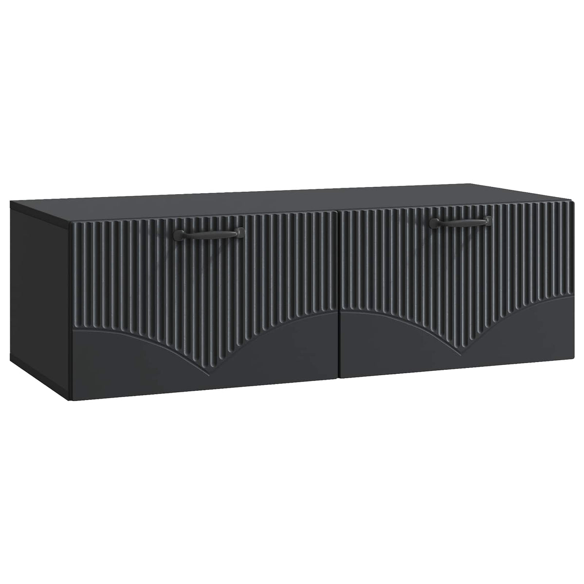 Nástěnná Tv Skříň Černá 98 X 41 X 30 Cm Kompozitní Dřevo