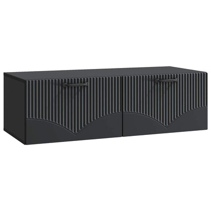Nástěnná Tv Skříň Černá 98 X 41 X 30 Cm Kompozitní Dřevo