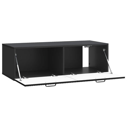 Nástěnná Tv Skříň Černá 98 X 41 X 30 Cm Kompozitní Dřevo