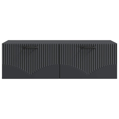 Nástěnná Tv Skříň Černá 98 X 41 X 30 Cm Kompozitní Dřevo