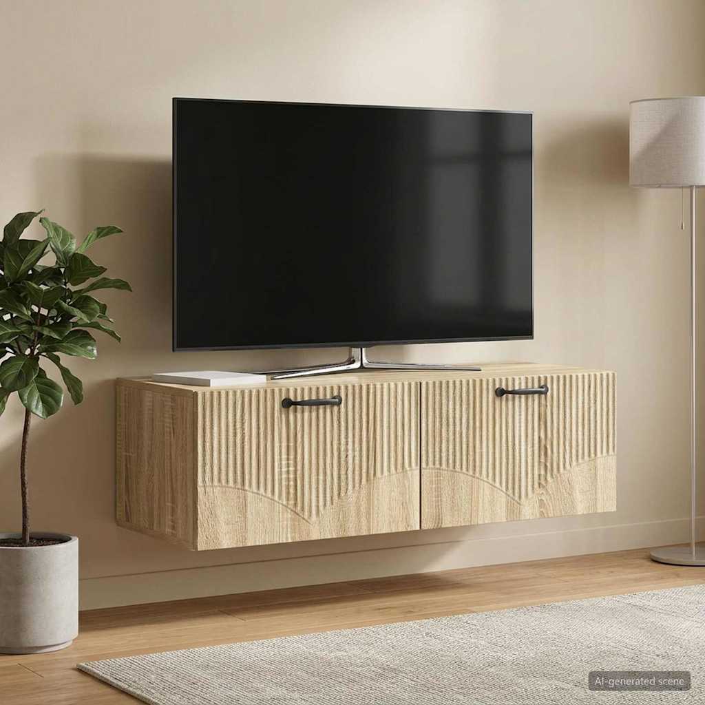 Nástěnná Tv Skříň Dub Sonoma 98 X 41 X 30 Cm Kompozitní Dřevo