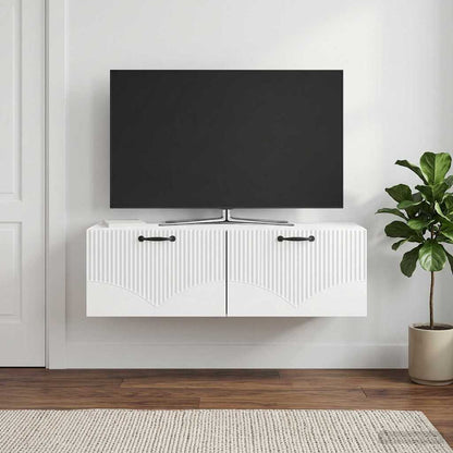 Nástěnná Tv Skříň Bílá S Vysokým Leskem 98 X 41 X 30 Cm