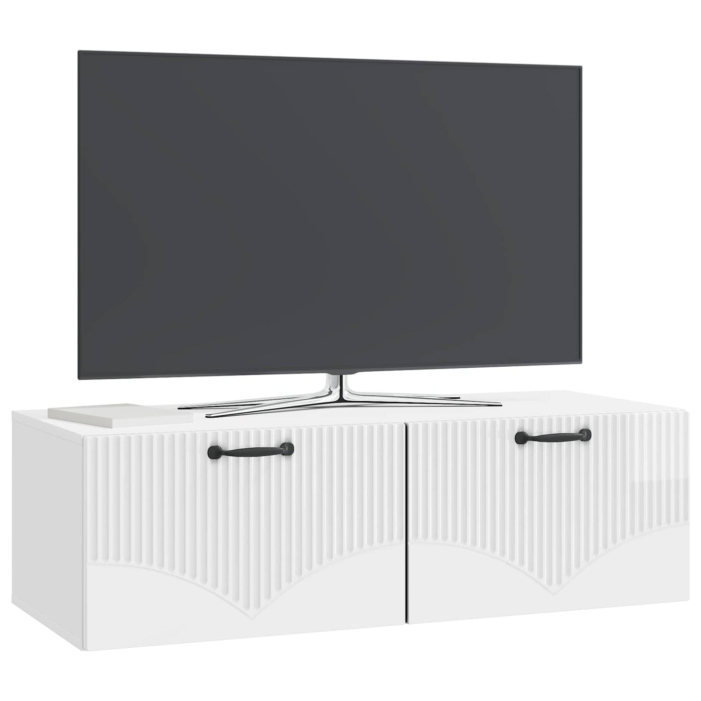 Nástěnná Tv Skříň Bílá S Vysokým Leskem 98 X 41 X 30 Cm