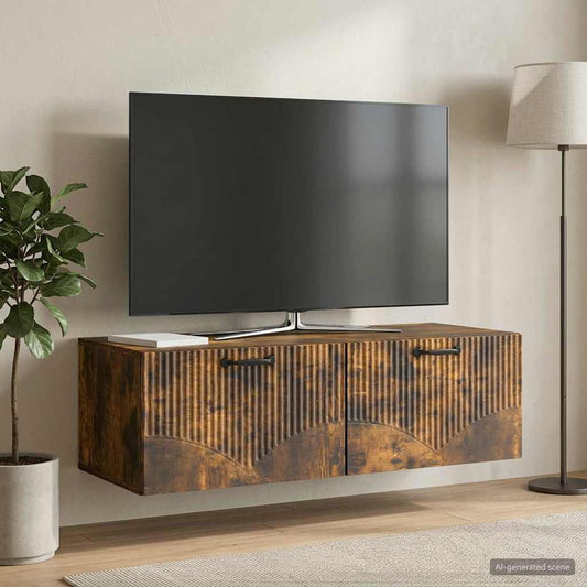 Nástěnná Tv Skříň Kouřový Dub 98 X 41 X 30 Cm Kompozitní Dřevo