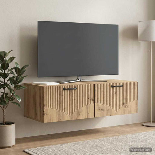 Nástěnná Tv Skříň 98 X 41 X 30 Cm Dub Artisan Kompozitní Dřevo