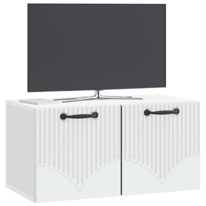Nástěnná Tv Skříň Bílá 59,5 X 31 X 30 Cm Kompozitní Dřevo