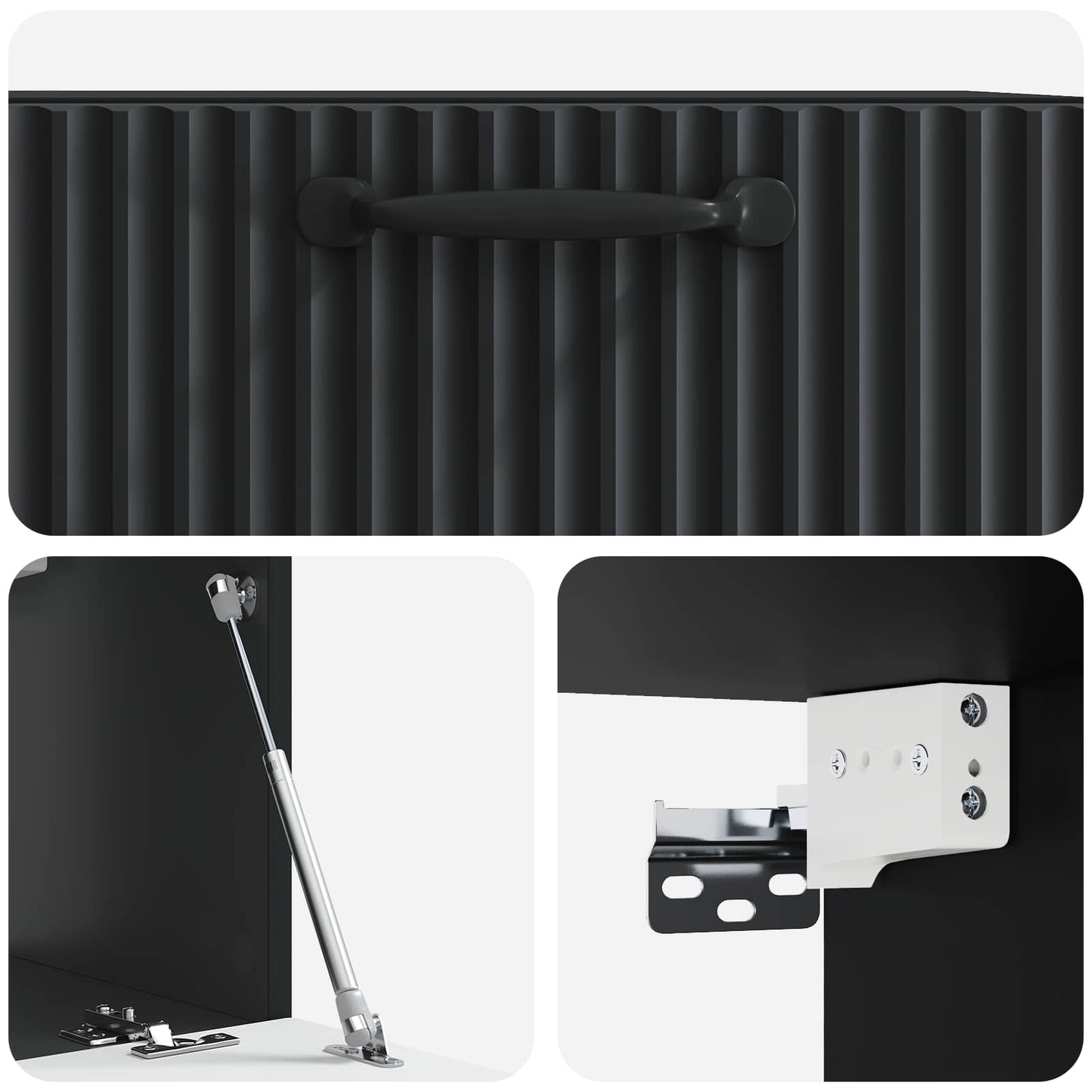 Nástěnná Tv Skříň Černá 59,5 X 31 X 30 Cm Kompozitní Dřevo