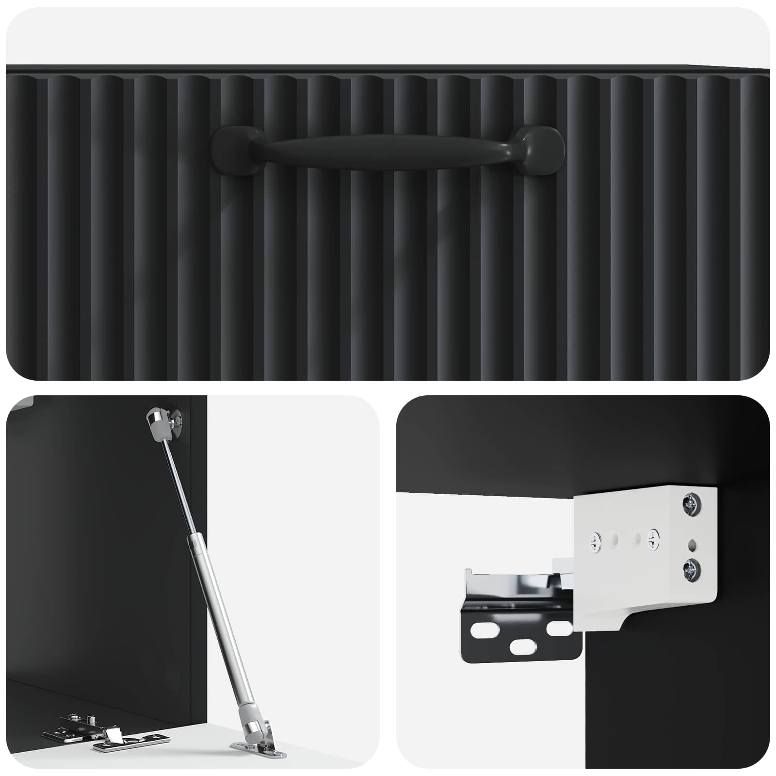 Nástěnná Tv Skříň Černá 59,5 X 31 X 30 Cm Kompozitní Dřevo
