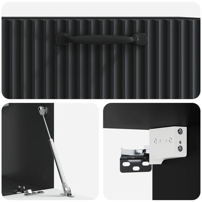 Nástěnná Tv Skříň Černá 59,5 X 31 X 30 Cm Kompozitní Dřevo