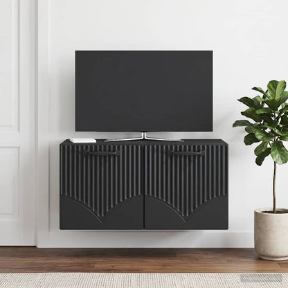 Nástěnná Tv Skříň Černá 59,5 X 31 X 30 Cm Kompozitní Dřevo