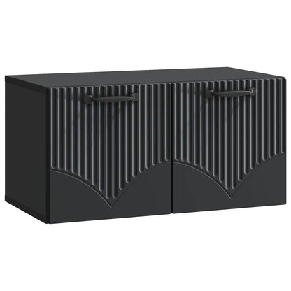 Nástěnná Tv Skříň Černá 59,5 X 31 X 30 Cm Kompozitní Dřevo