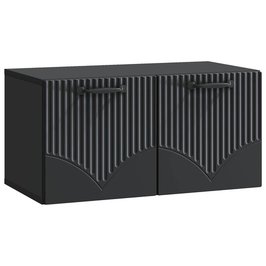 Nástěnná Tv Skříň Černá 59,5 X 31 X 30 Cm Kompozitní Dřevo