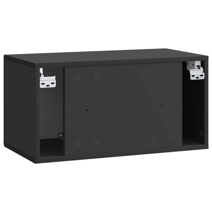 Nástěnná Tv Skříň Černá 59,5 X 31 X 30 Cm Kompozitní Dřevo