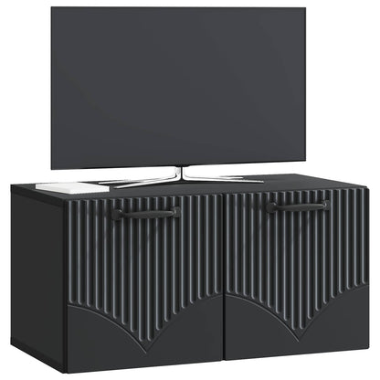 Nástěnná Tv Skříň Černá 59,5 X 31 X 30 Cm Kompozitní Dřevo