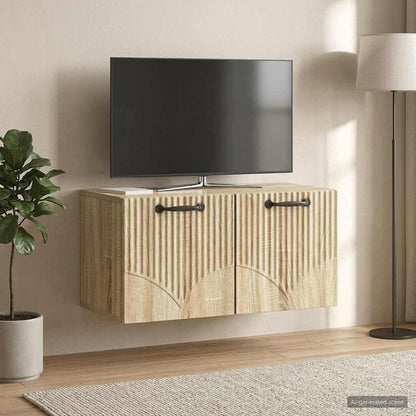 Nástěnná Tv Skříň Dub Sonoma 59,5 X 31 X 30 Cm Kompozitní Dřevo