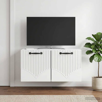 Nástěnná Tv Skříň Bílá S Vysokým Leskem 59,5 X 31 X 30 Cm