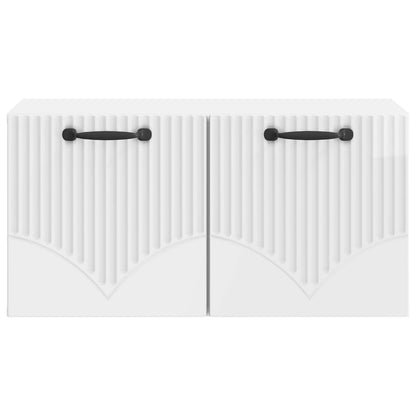 Nástěnná Tv Skříň Bílá S Vysokým Leskem 59,5 X 31 X 30 Cm