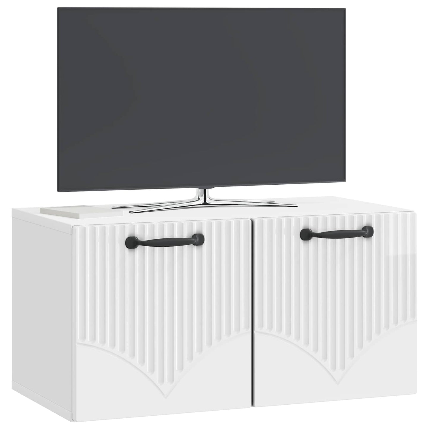 Nástěnná Tv Skříň Bílá S Vysokým Leskem 59,5 X 31 X 30 Cm