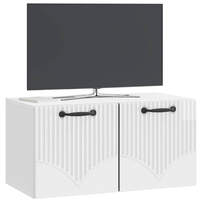 Nástěnná Tv Skříň Bílá S Vysokým Leskem 59,5 X 31 X 30 Cm