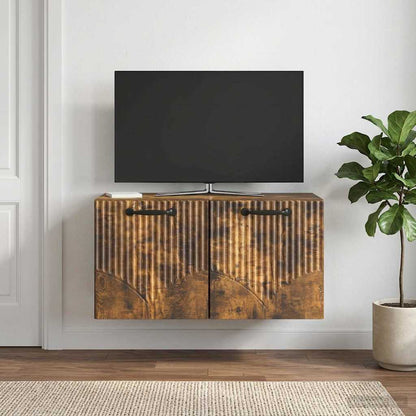 Nástěnná Tv Skříň Nástěnný Kouřový Dub 59,5 X 31 X 30 Cm